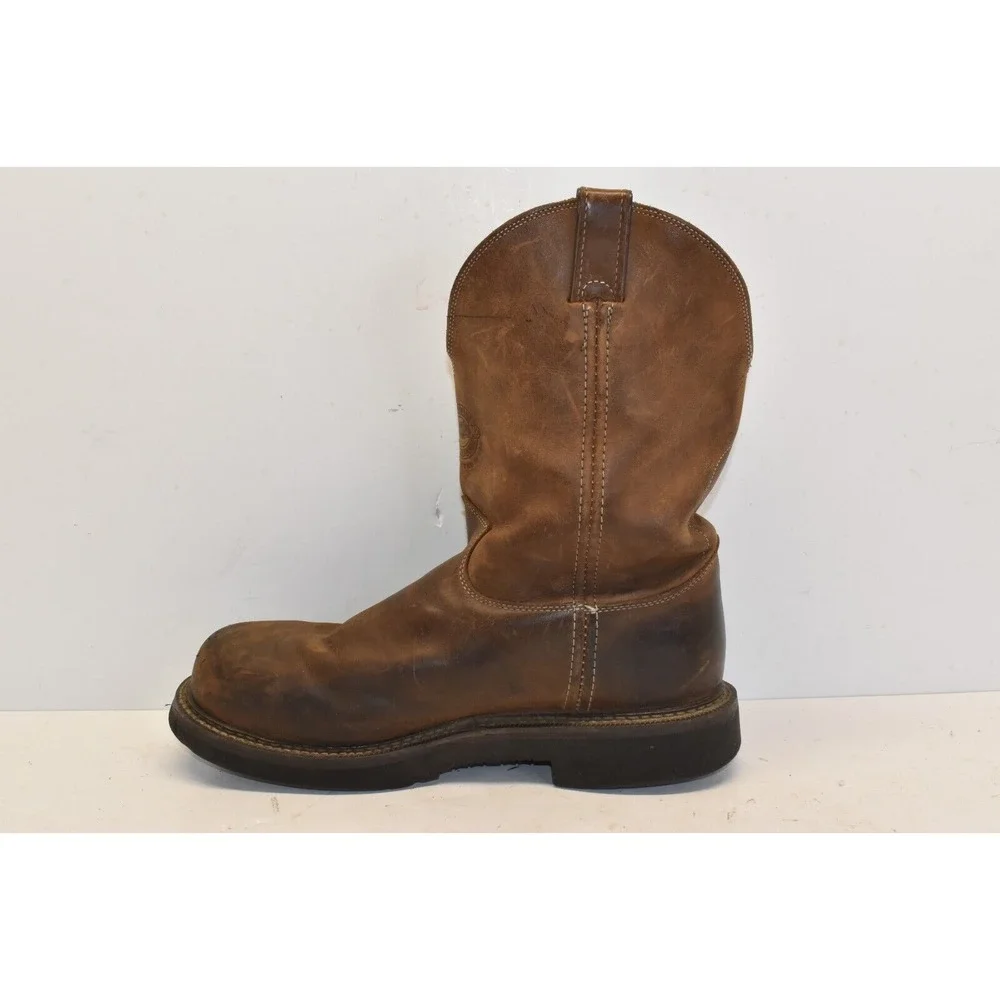 Justin Men's Balusters 11 Inch Steel Toe Work Boots Size 12D Style 4445 Oil Slip
